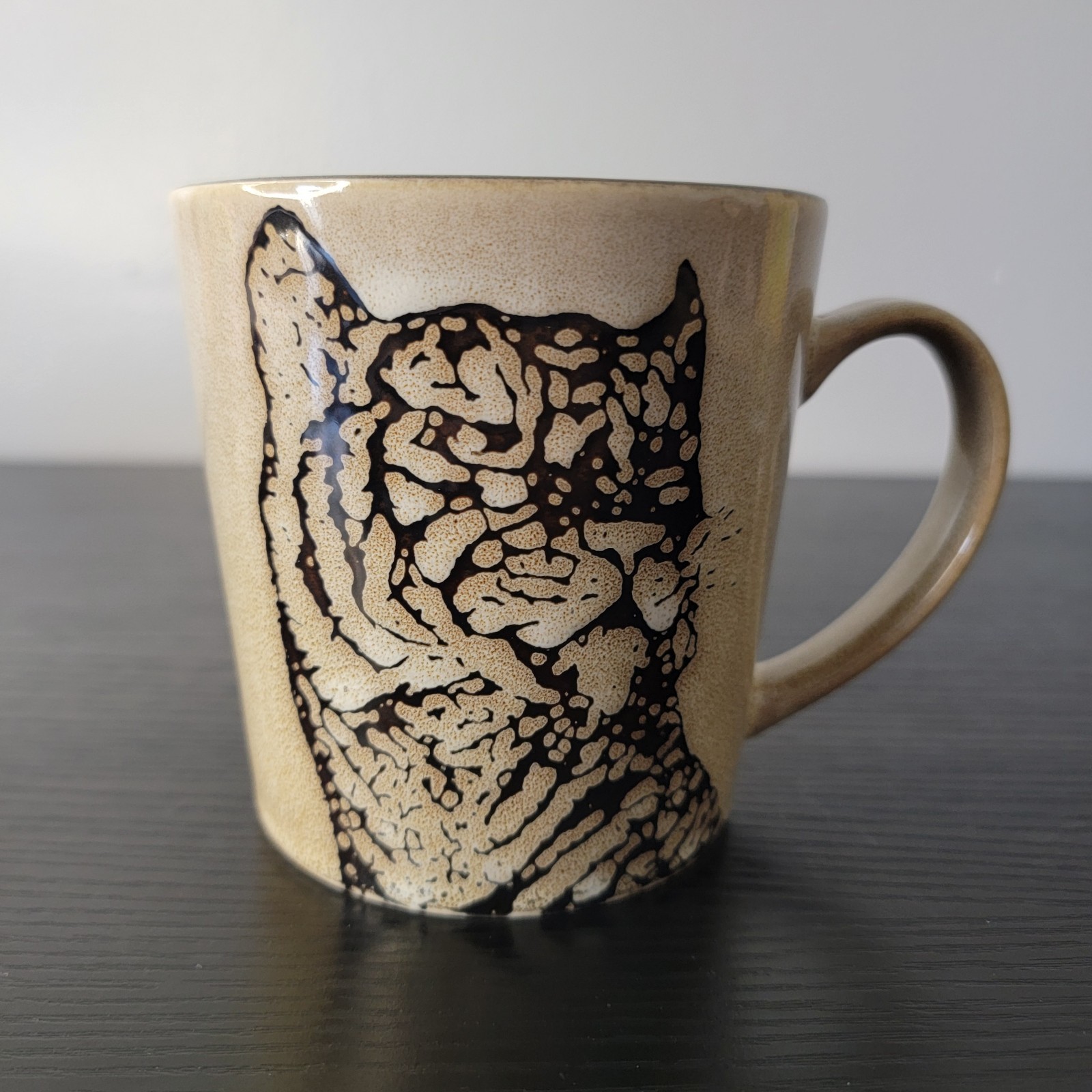 Blue Harbor Safari Animal Coffee Tea Mug Cup Tiger Wildcat Brown 16 oz