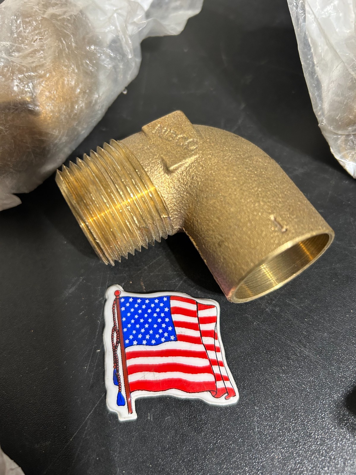 NIBCO COPPER BRASS MALE ELBOWS 1" QTY (4) NEW SWEAT SOLDER. MADE IN USA  