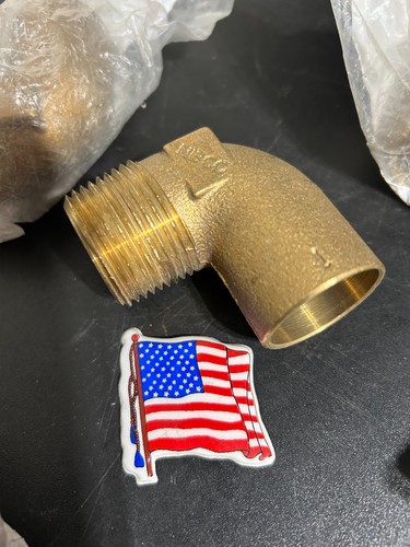 NIBCO COPPER BRASS MALE ELBOWS 1" QTY (4) NEW SWEAT SOLDER. MADE IN USA  
