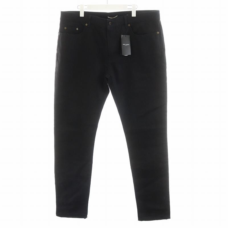 Saint Laurent Paris Jeans skinny pantaloni denim cerniera Fly 36 nero