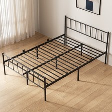 Metallbett Bettrahmen Stabiler Bettgestell mit Lattenrost Gästebett Einzelbett