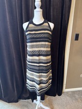 Worn Once Ralph Lauren Black And Tan Sleeveless Sweater Dress Size L