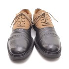 Men Dries Van Noten Perforated Cap Toe Oxfords 43.5 / 10.5 Black Tan Derby Shoes — photo 3