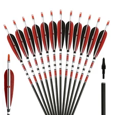 AF 6/12 PCS 31.5" SP 500 Mix Carbon Arrows for Recurve Traditional Compound