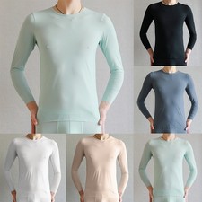 Men's Fitness Muscle Top Long Sleeve Ice Silk Mesh See through T Shirt