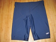 SPEEDO Swimsuit JAMMER Size 36 Nylon Spandex SWIM Suit NAVY BLUE