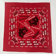 VTG 70s Willie Nelson Wrangler Concert Tour Bandana Red Cotton Scarf USA Made