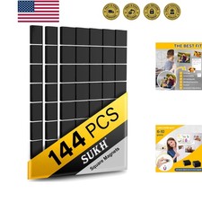 144Pcs Square Magnets Magnetic Tape Strip - Magnet Sheets with Adhesive Backi...