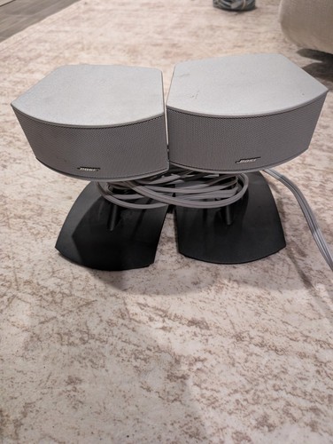 Bose AV3-2-1 Media Center Series II Silver Side Speakers W/ Cables - Used