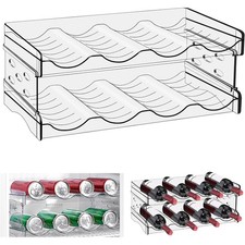 Dosenregal Stapelbares Flaschenregal 2er für Kühlschrank und Schrank, Organizer