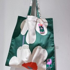 Marimekko Green White Large Flower Canvas Shopping Bag Shoulder Handbag Tote Bag