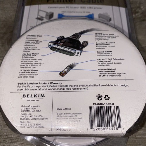 NEW Gold Series 10' 24k Gold Series IEEE 1284 Printer Cable -10ft- - Picture 7 of 10