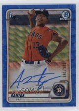 2020 Bowman Draft Chrome Picks Blue Wave Refractor 6/150 Alex Santos Auto c7y