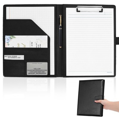 Professional Padfolio with Clipboard, Faux Leather Portfolio Folder Binder,Legal