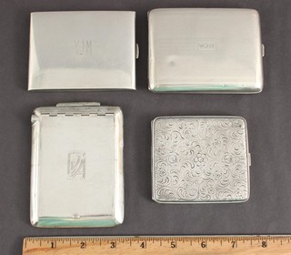 3 antichi portamonete vittoriani marcati sterling 1 portasigarette placcato argento