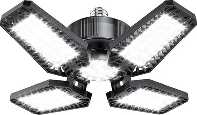 Garage Light 1 Pack 120W, 12000LM LED Lights for Garage with 4+1 Deformable Pane