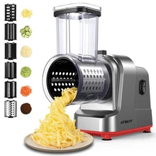 Electric Cheese Grater, Salad Maker With 6 Different Shapes of Blades, 250W E...