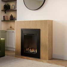 Freestanding Electric Fire with Oak Surround - AmberGlo AGL088