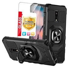 Compatible for BLU View 4 B135DL Case, with Tempered Glass Screen Black