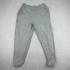 Athleta Women's Jogger Pants Gray Animal Print Size 10 Zip Pockets Athleisure