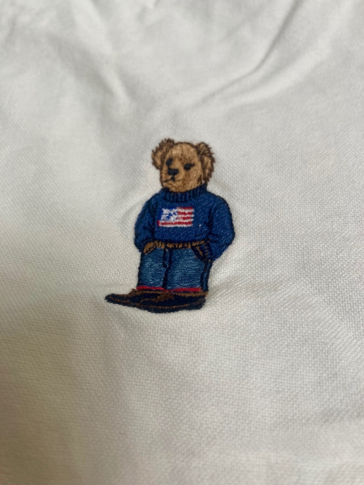 RARE Polo Ralph Lauren Bear Shirt SS2013 White Button Down Preppy Vintage Icon image 2