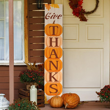 Thanksgiving Wooden Porch Sign 45.2"H Pumpkin Welcome Signs Thanksgiving Outdoor