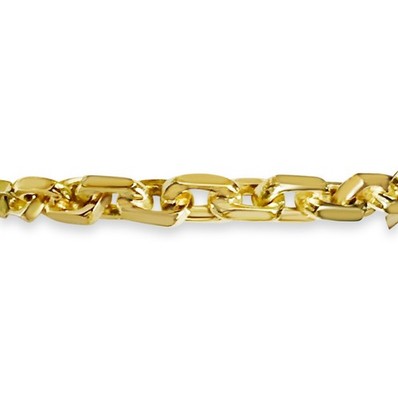 10k massives Gelbgold handgefertigtes 5mm ausgefallenes Rolo Gliederarmband, 7''