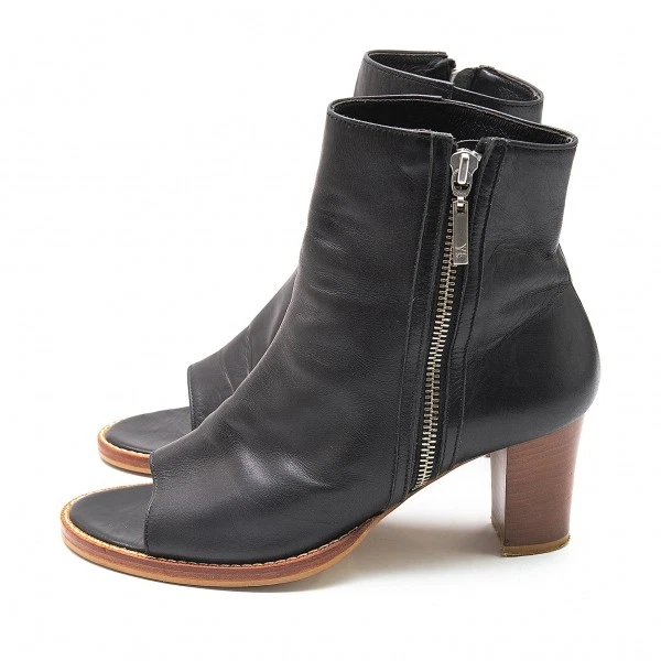 Botas de cuero Y's punta abierta talla EE. UU. aproximadamente 7,5 (K-98077) Foto 3 de 4