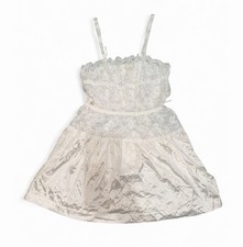 Vintage White Lace Slip Dress Size XS S Coquette Cottagecore Nightgown Lingerie