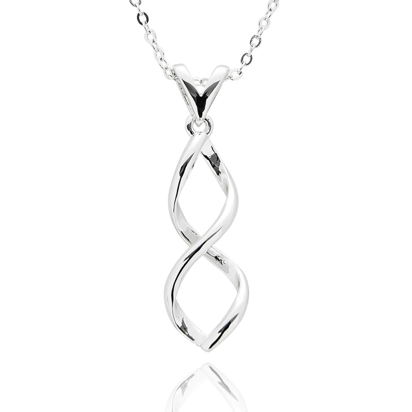 equilibrium Twisted Bliss Silver Plated Infinity Necklace