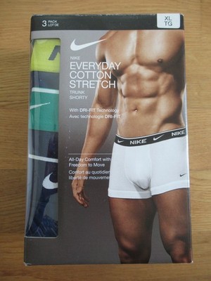NIKE Everyday Cotton Stretch Trunks/Sh Boxershorts blau/gelb/grün DRI-FIT XL NEU