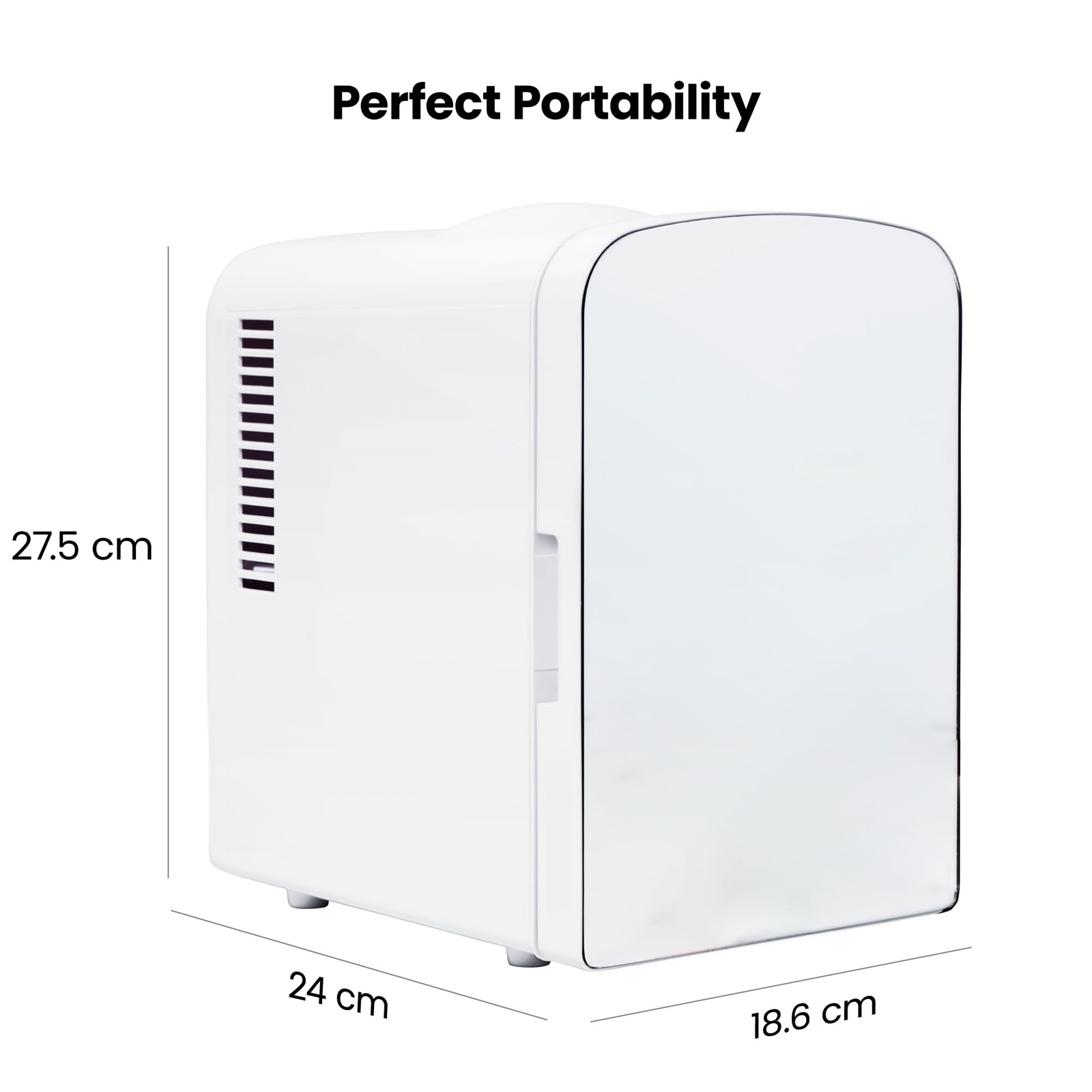 Chefman - Iceman Portable Mirrored Personal Fridge 4L Mini Refrigerator, Skin...