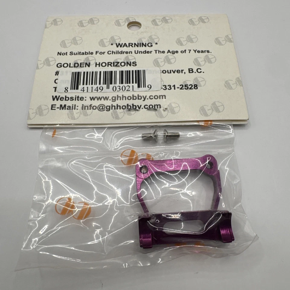 Golden Horizons Hpi Rs4 Micro Front Upper Bulkhead - Purple - RARE Vintage RC - Image 3 of 4