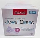 Maxell CD-360 Replacement CD/DVD Clear Jewel Cases-12 Pack Free Ship In States