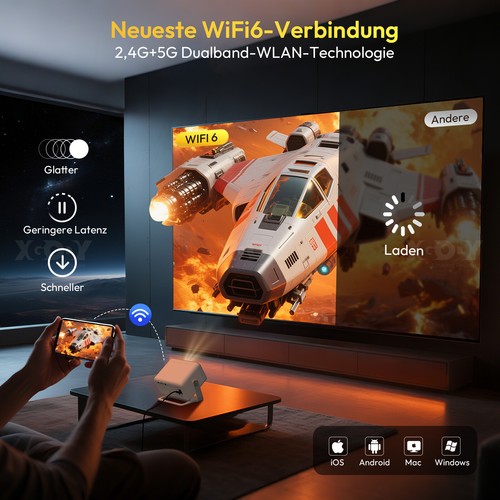 25000 lumenów Projektor LED WiFi Android 4K USB HDMI Projektor UHD Kino domowe Autofokus - Zdjęcie 8 z 13
