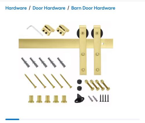 RELIABILT 78-In Soft Gold Indoor J-Strap Single Barn Door Hardware Kit