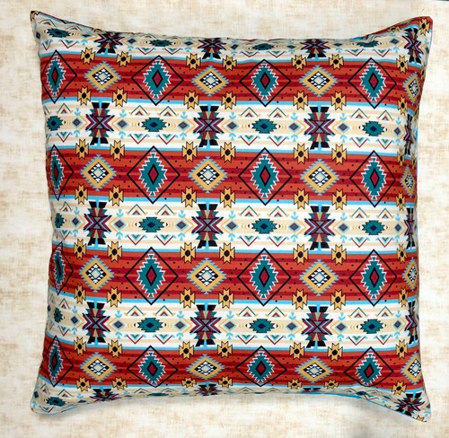 Aztec Navajo Style Cushion Cover Decor Case fits 18" x 18" 100% Cotton Fabric - Picture 1 of 3