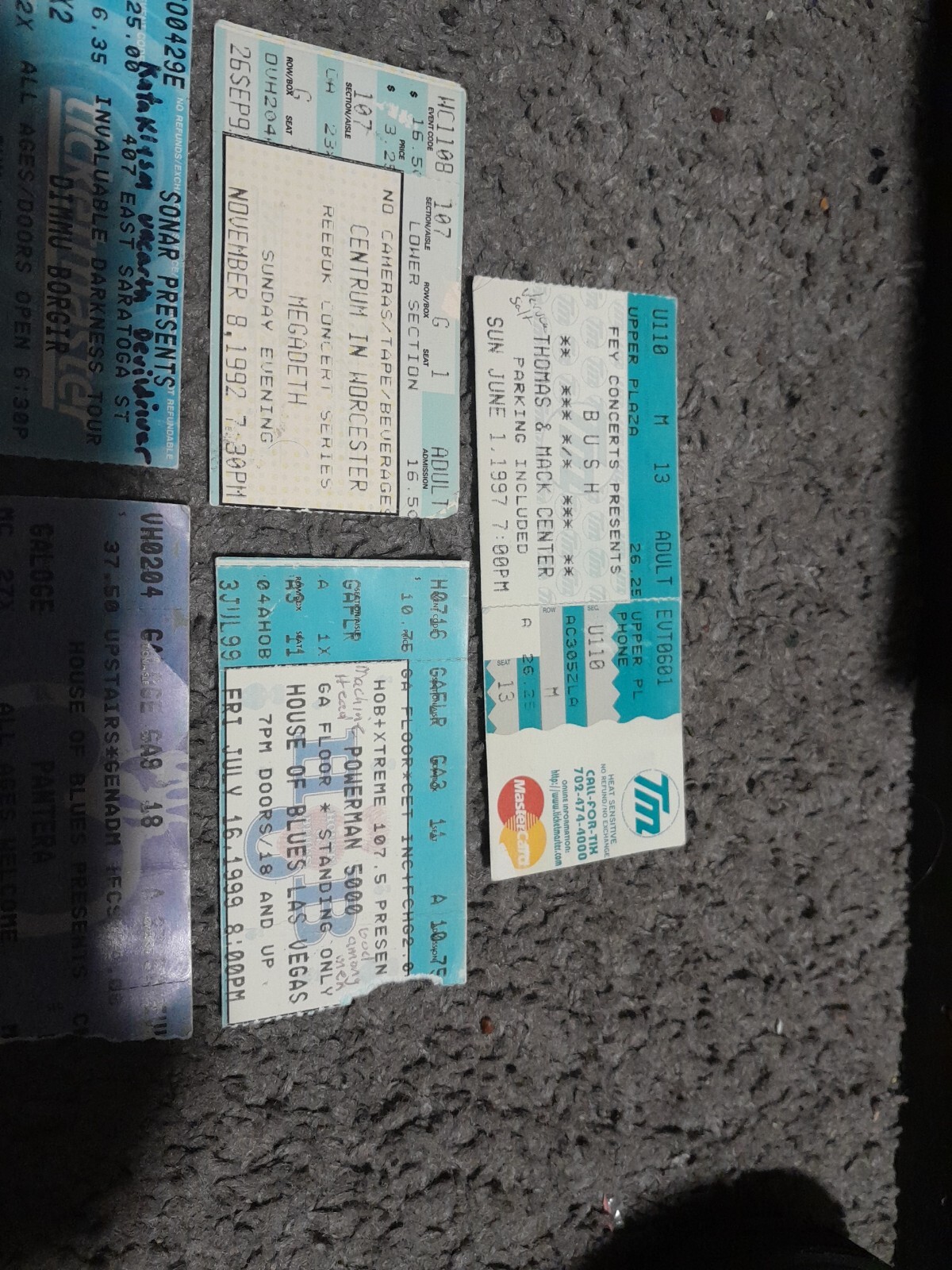 (9) Concert Ticket Stubs Lot🤘Metal/Rock🤘 eBay
