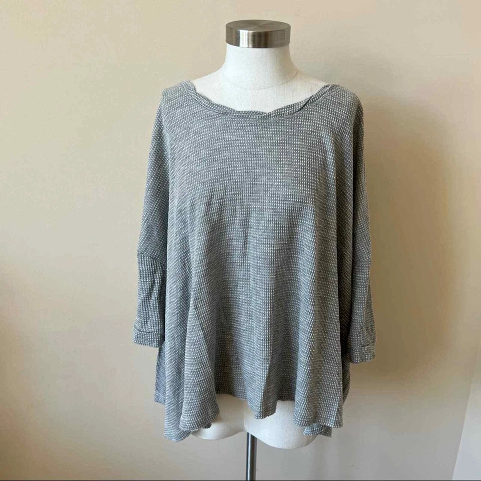 Lisa Perry Women's Blouse Flowy Waffle Knit Top Shirt Sleeve Size Small  5217 - Изображение 2 из 4