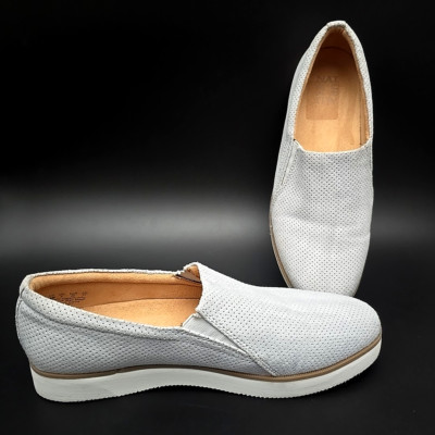 Naturalizer Zophie 2 Perforated Slip-on Blue Suede Sneakers Women's Size 10M