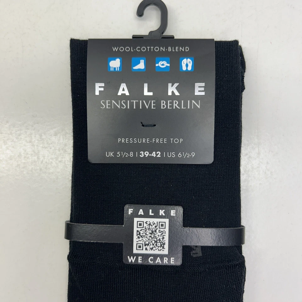 Носки мужские FALKE чувствительные Berlin натуральная шерсть и хлопковая смесь черные размер США 6,5-9 - Изображение 3 из 4