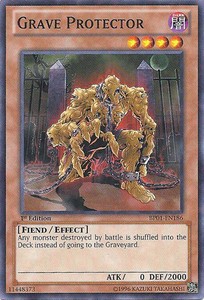 Grave Protector - BP01-EN186 - Starfoil Rare - 1st Edition x3 - Near Mint