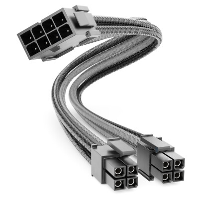 4+4 Pin EPS CPU Prozessor Strom Kabel Intern 30cm 18 AWG PSU PC Computer Grau
