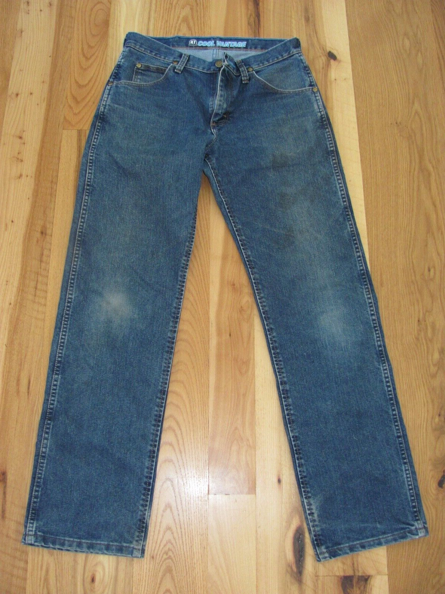 Wrangler 47 Regular Fit Cool VTG Blue Denim Straight Leg Jeans