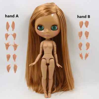 Blyth Doll Brown Straight Hair Side Part Hair Style Chocolate Skin Neo 30cm 1/6