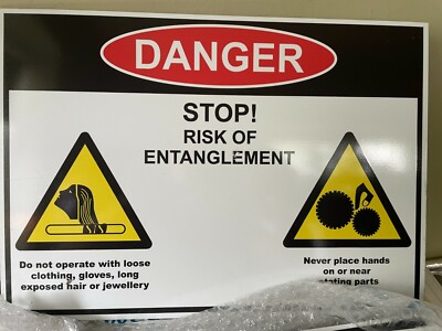 danger stop risk of entanglement. SIGN A3 42X30 CM, PVC BACK | eBay UK
