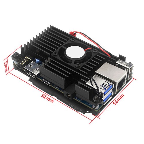 Alloy Case with Fan Passive Cooling Enclosure Heat Shell for Orange Pi 4 LTS g - Afbeelding 7 van 13