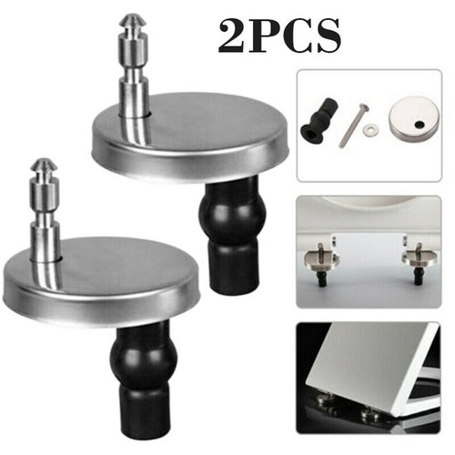 2x Toilet Seat Hinges Top Close Soft Release Quick Fitting Heavy Duty Hinge Pair - Bild 18 von 21