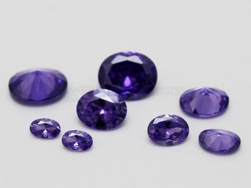 Tanzanite CZ Oval 4x6 6x8 8x10 10x12 mm Loose AAA Cubic Zirconia Gemstone Violet - Picture 5 of 7