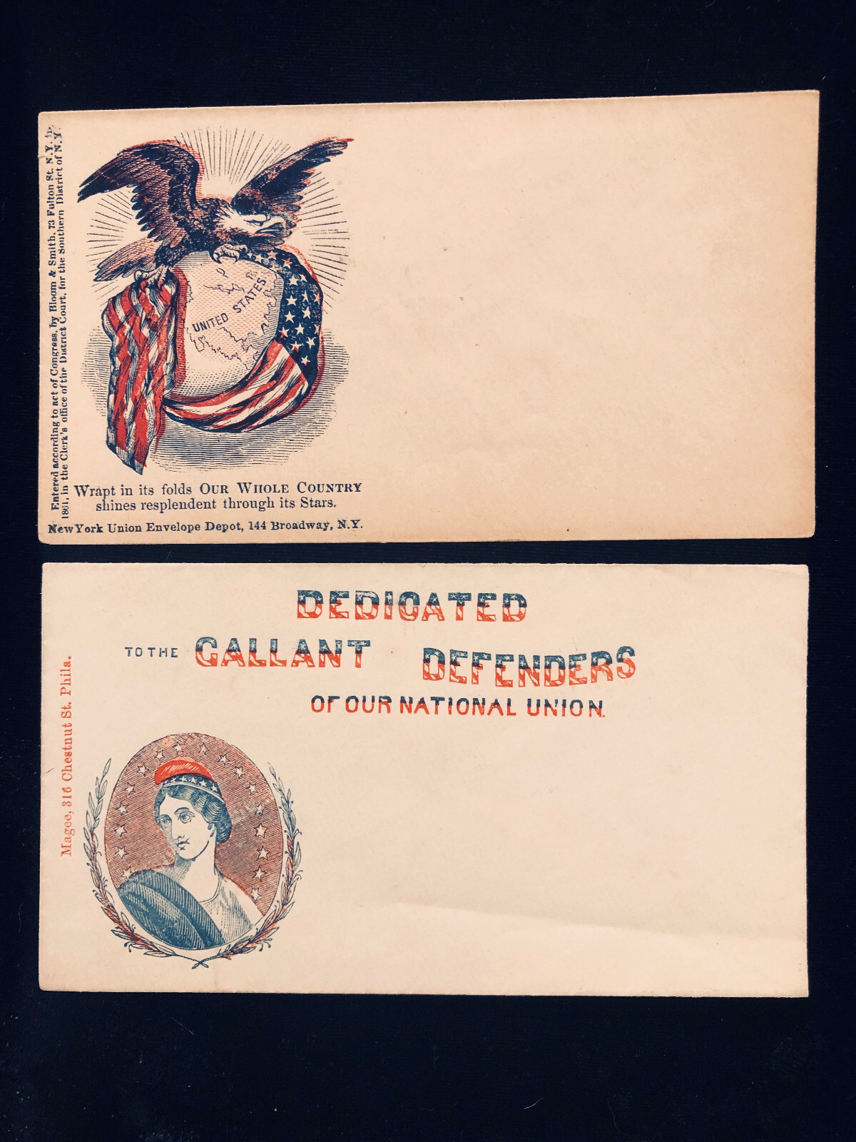 4 UNUSED CIVIL WAR PATRIOTIC COVERS WITH MULTICOLOR DESIGNS, ALL DIFFERENT eBay